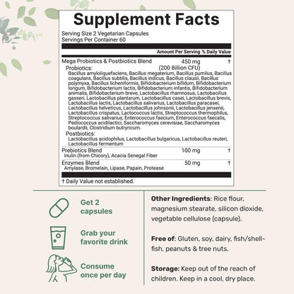 Zenvra™ Mega Probiotics 120 Veggie Capsules