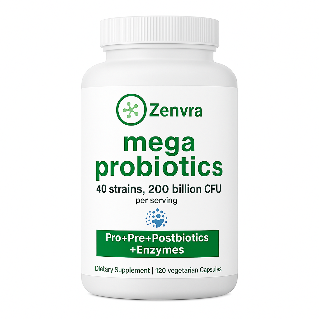 Zenvra™ Mega Probiotics 120 Veggie Capsules