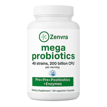 Zenvra™ Mega Probiotics 120 Veggie Capsules